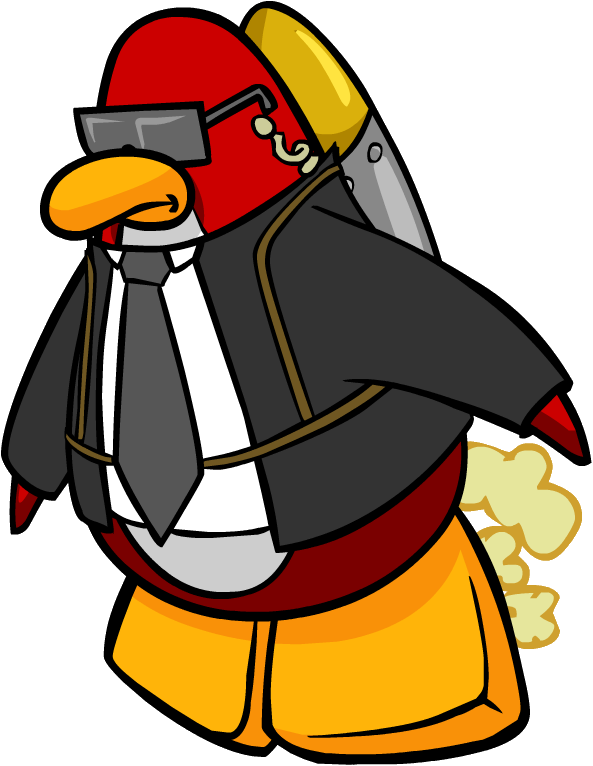 Jet Pack Guy Taking Off - Club Penguin Jet Pack Guy Png (593x766)