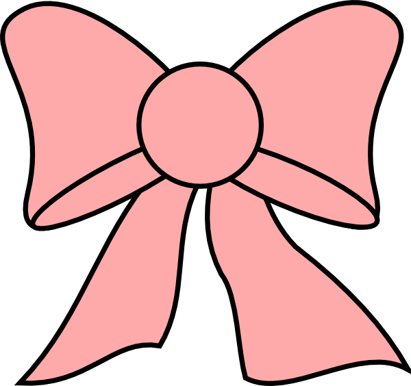 Pink Bow Clip Art At Clker - Clip Art Pink Bow (600x564)