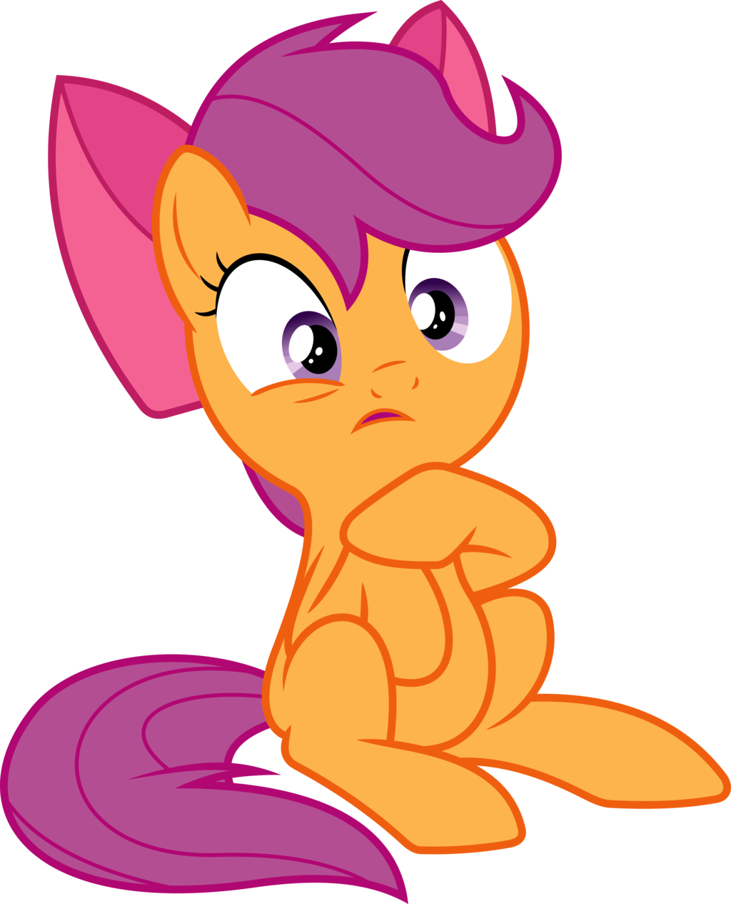 Scootaloo Caught Wearing Apple Blooms's Hairbow By - Scootaloo With Applebloom's Bow (1024x1265)