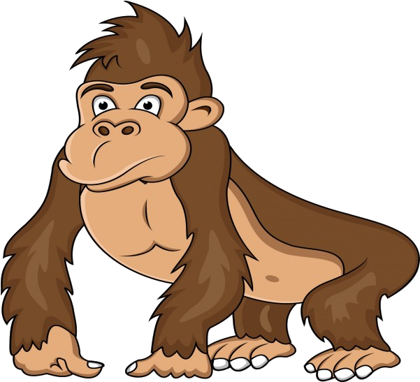 Ape Western Gorilla Clip Art - Gorilla Cartoon (600x600)