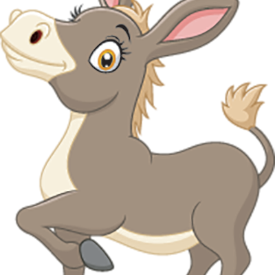 Little Donkey Cartoon Vector - Burro Animados Fondo Blanco (400x399)