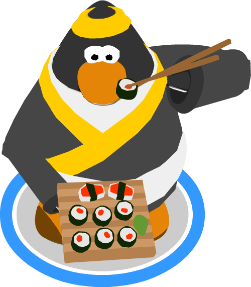 Sushi Master Dance - Club Penguin Penguin Dancing (500x571)