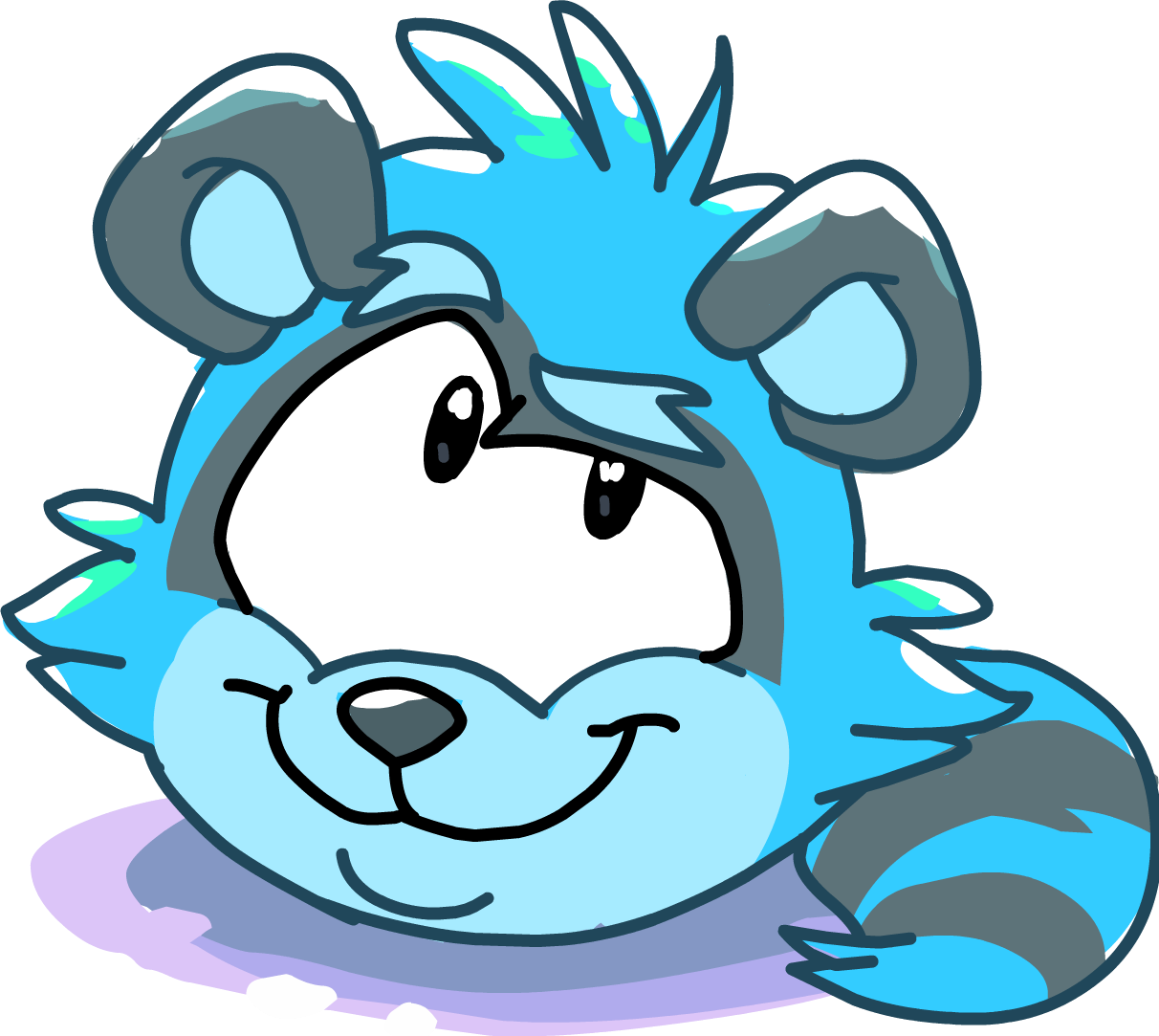 Sasquatch Story Blue Raccoon - Club Penguin Raccoon Puffle (1212x1083)