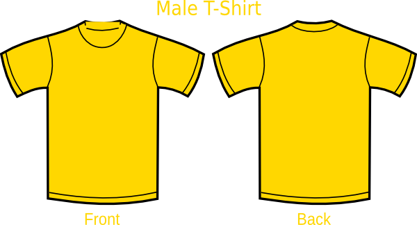 Gold Clipart T Shirt - Gold T Shirt Front And Back (600x324)