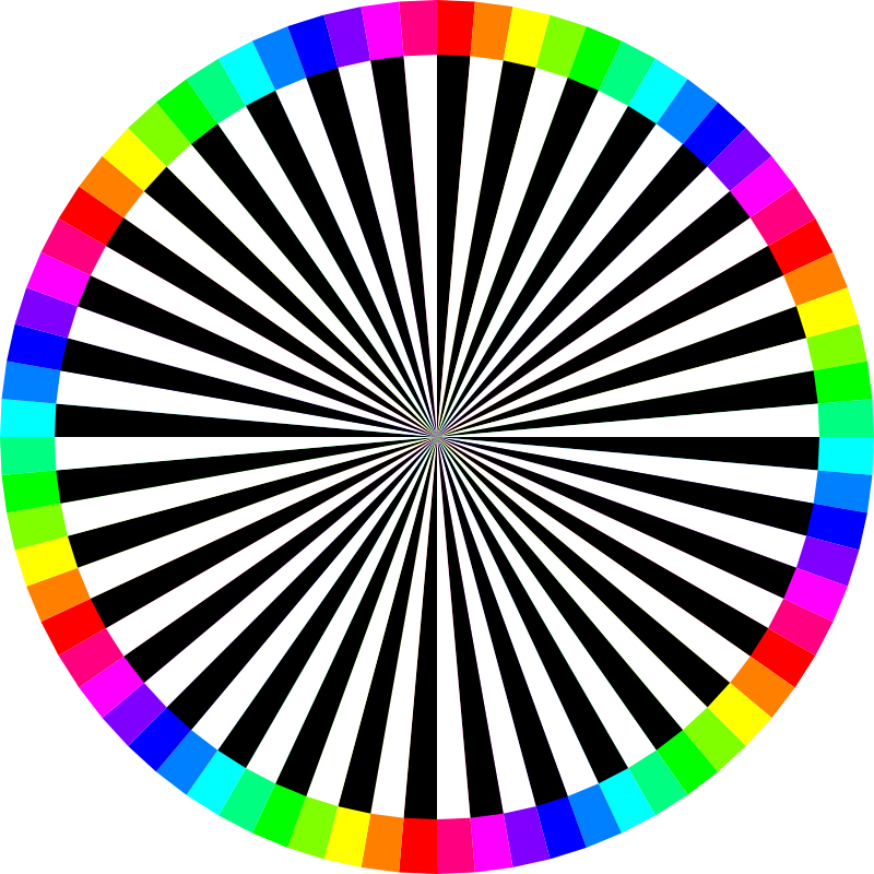 Black White And 12 Color Combo 72gon - Trippy Optical Illusions Gif (800x800)