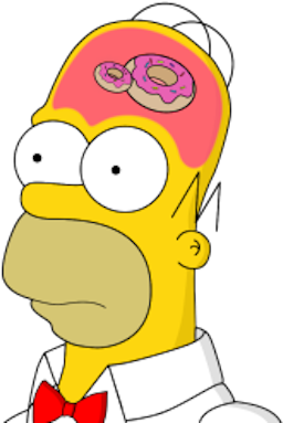Jh 2014 Donuts Were In His Brain - Cartoon (396x391)