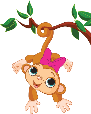 Wall Colour - Baby Monkey Clip Art (374x465)