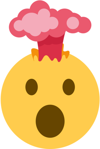Exploding Head Emoji - Impressed Emoji (512x512)