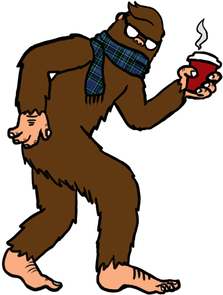 Hipster Sasquatch T-shirt - Neckline (896x1024)