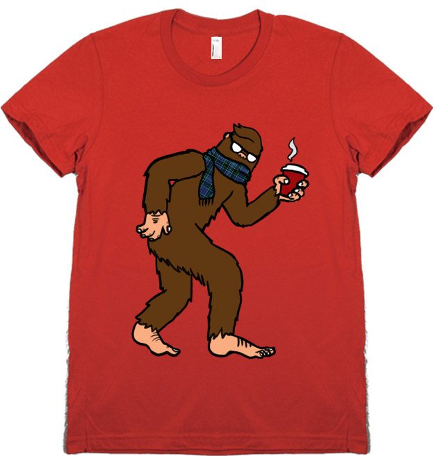 Hipster Sasquatch T-shirt - Cartoon (852x762)