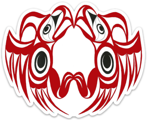 Red Thunder Birds Touching Feet And Beak Sticker - Coupon (479x390)