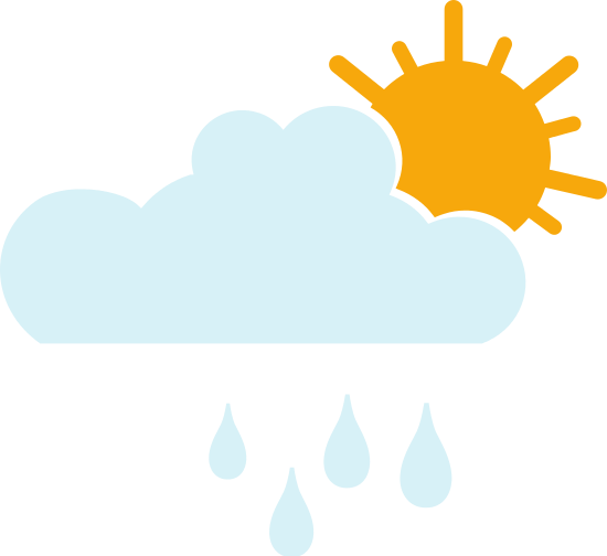 Cloud With Sun And Rain Drops - Cloud With Sun And Rain Drops (550x504)