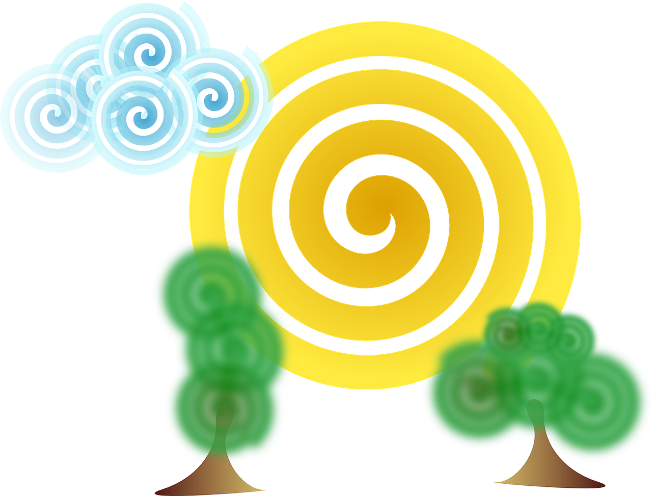 Sun Clouds Trees Weather Sunny Png Image - Landscape (1280x973)