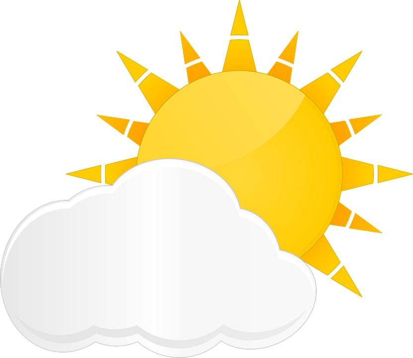 Sun And Clouds Clipart 27, Buy Clip Art - Sol E Nuvem Png (832x720)