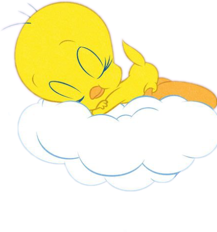 Tweety Titti Sweetdreams Goodnight Cartoon Cloud Theclo - Good Night Tweety Bird (427x457)