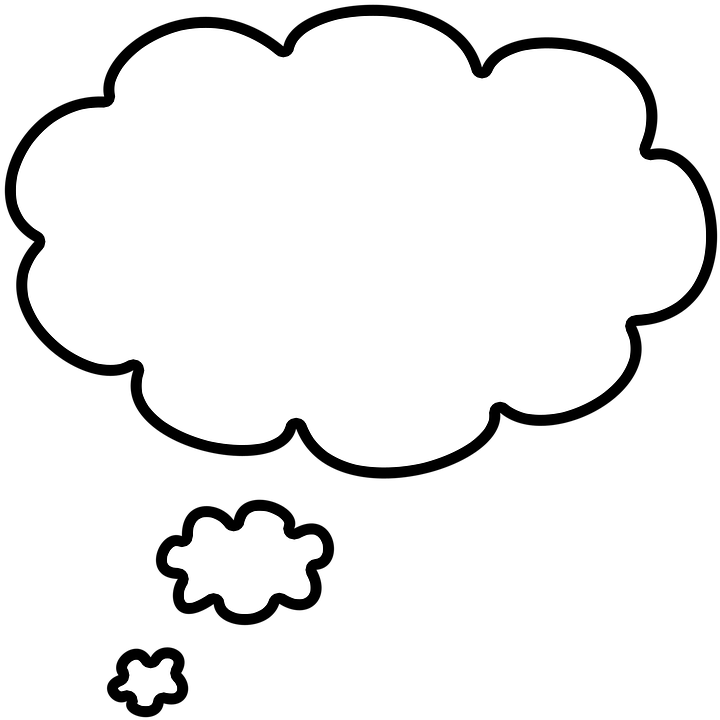 Cloud Template 11, - White Thought Bubble Transparent (720x720)