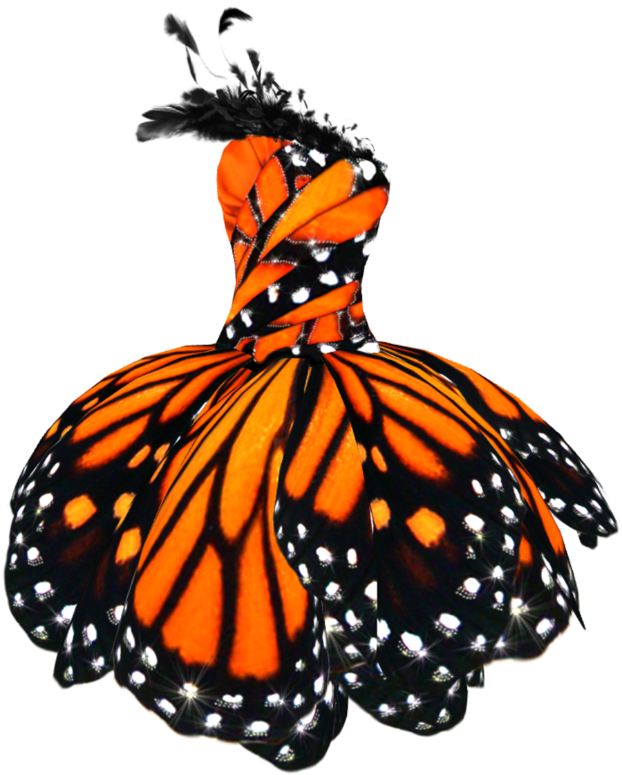Butterfly Dress Png Stock By Doloresminette Butterfly - Monarch Butterfly Dress (900x1121)