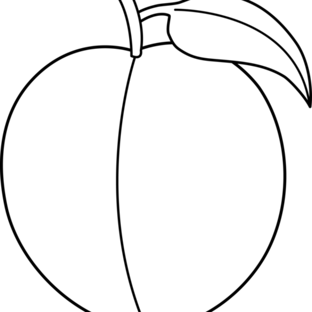 Peach Clipart Peach Clip Art Free Clipart Panda Free - Peach Black And White Png (1024x1024)