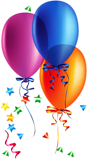 Confetti Clip Art - Happy Birthday With Balloons (362x600)