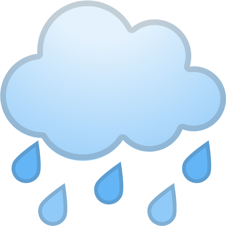 Cloud With Rain Icon - Pioggia Emoji (1024x1024)