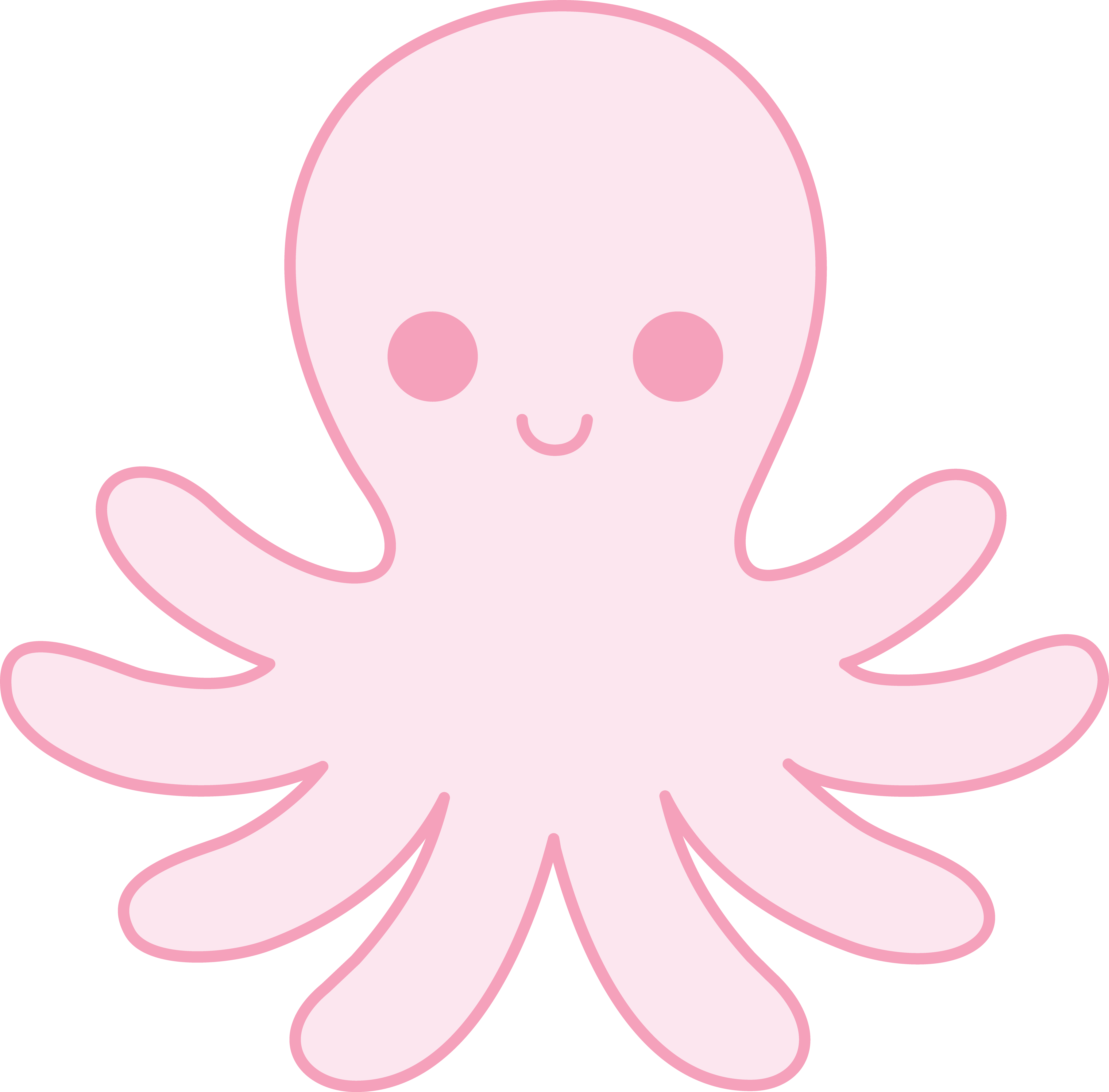 Kawaii Clip Art - Kawaii Octopus Transparent (5258x5178)