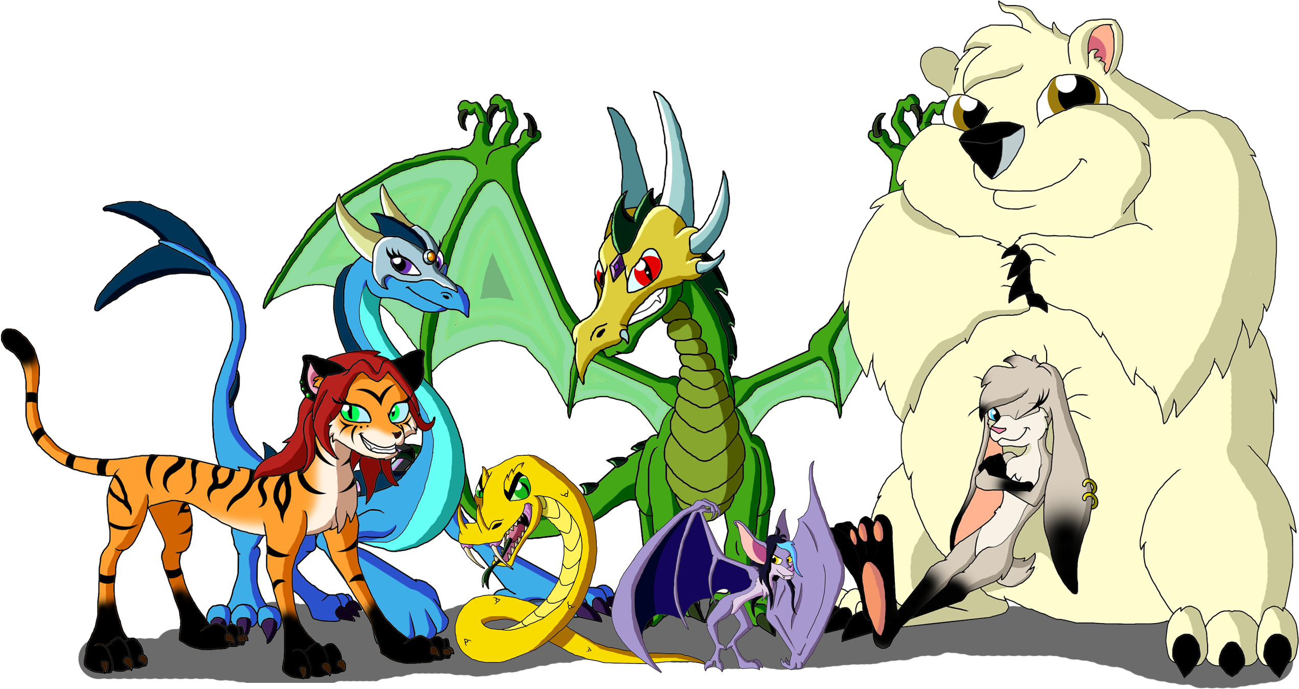 Group Shot By Moheart7 - Cartoon (2609x1400)