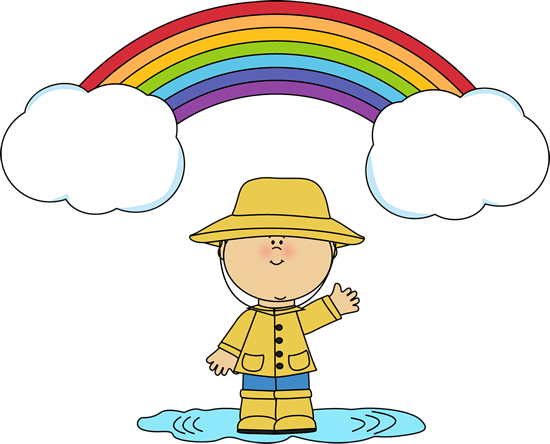 Umbrella Clipart For Kid - Rainbow After Rain Clipart (550x444)