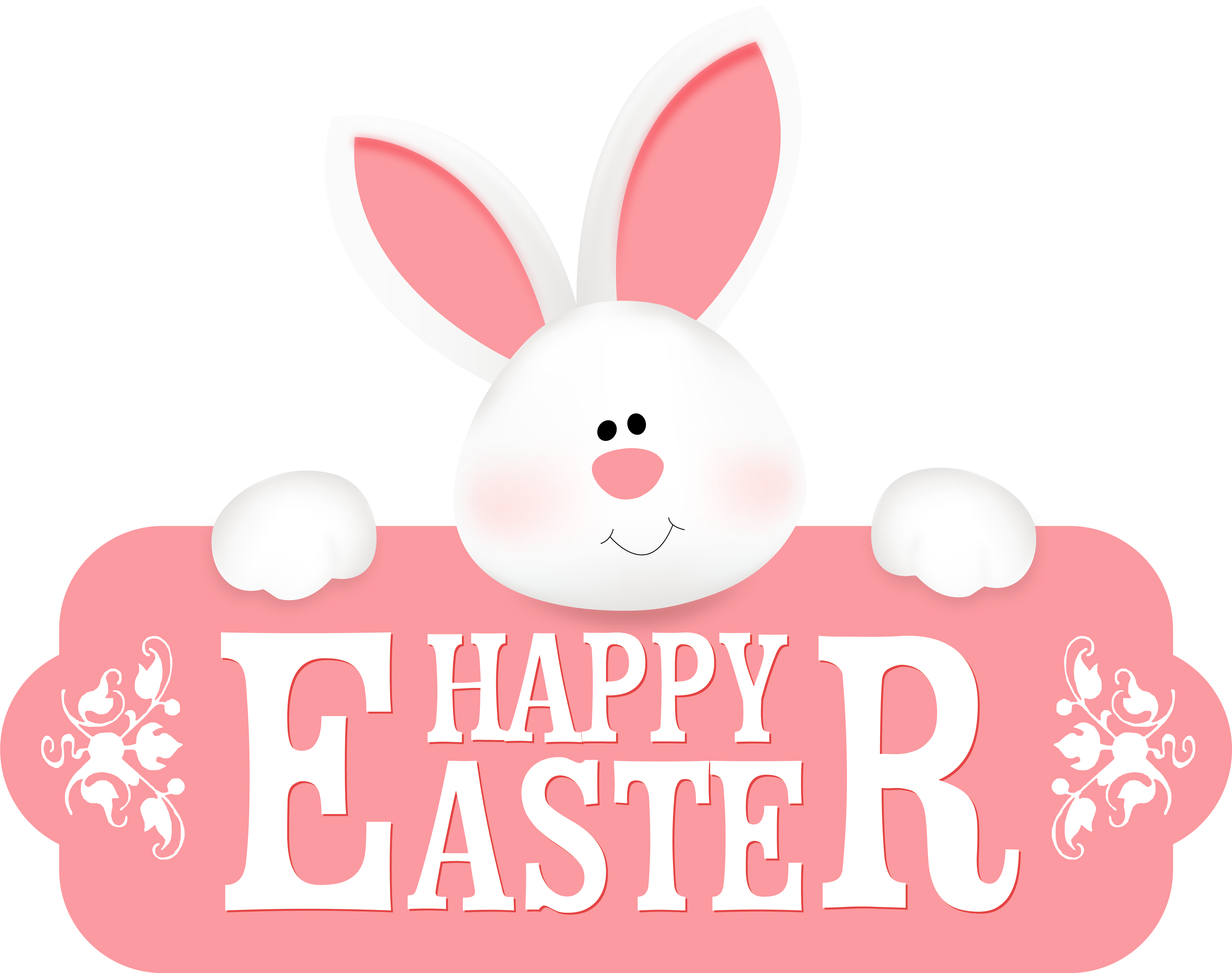 Happy Easter With Bunny Clipart Image - Happy Easter Bunny Clipart (6199x4924)