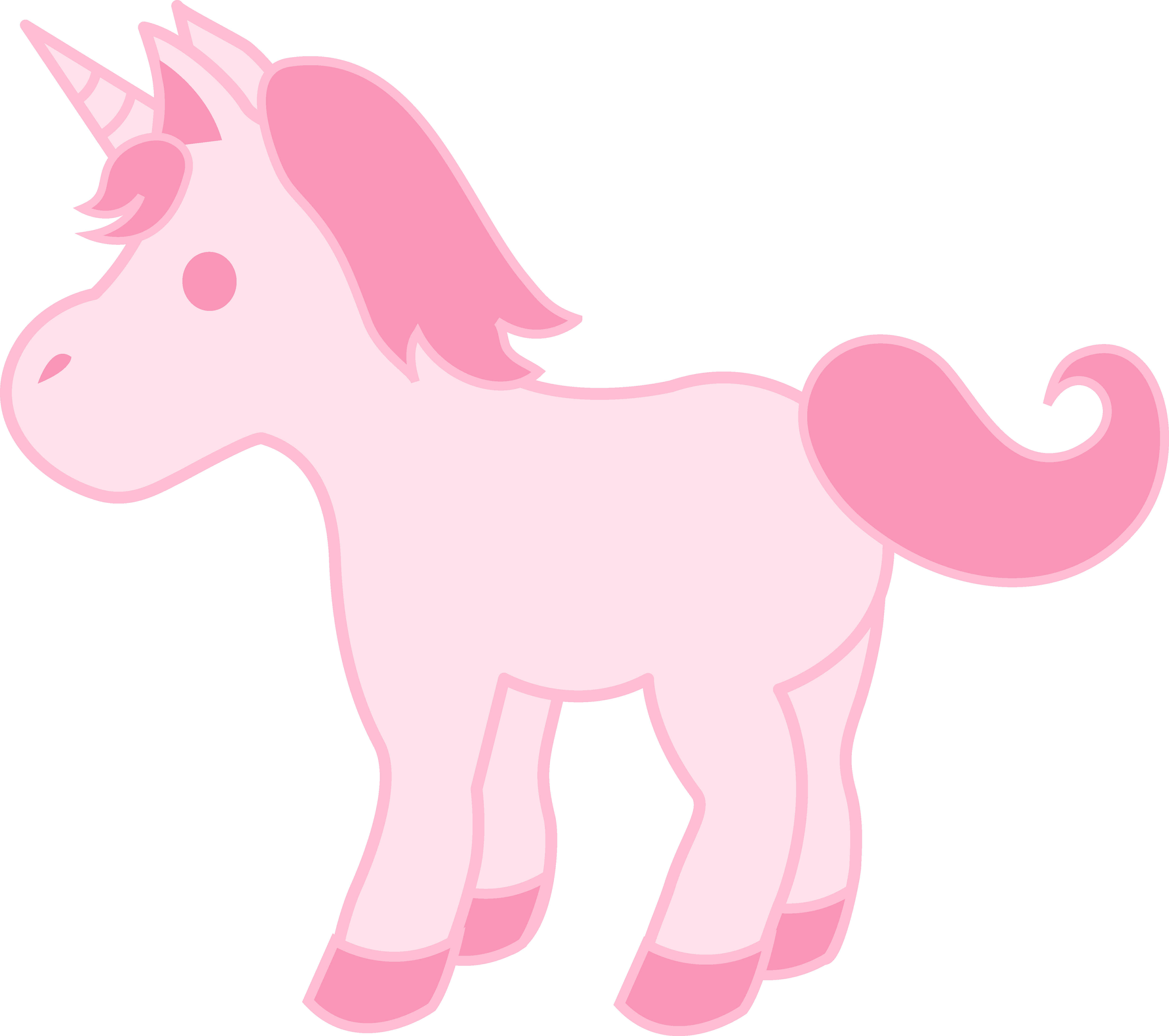 Cute Rainbow Unicorn Clipart - Cute Pink Unicorn Png (4928x4366)