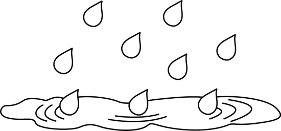 Black And White Rain Puddle - Puddle Clipart Black And White (550x256)
