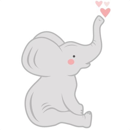 Baby Elephant Svg Scrapbook Cut - Baby Elephant Clipart Silhouette (432x432)