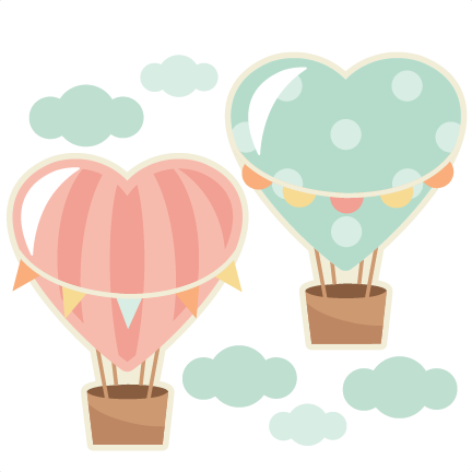 Vintage Hot Air Balloon Clipart - Heart Hot Air Balloon Clipart (432x432)