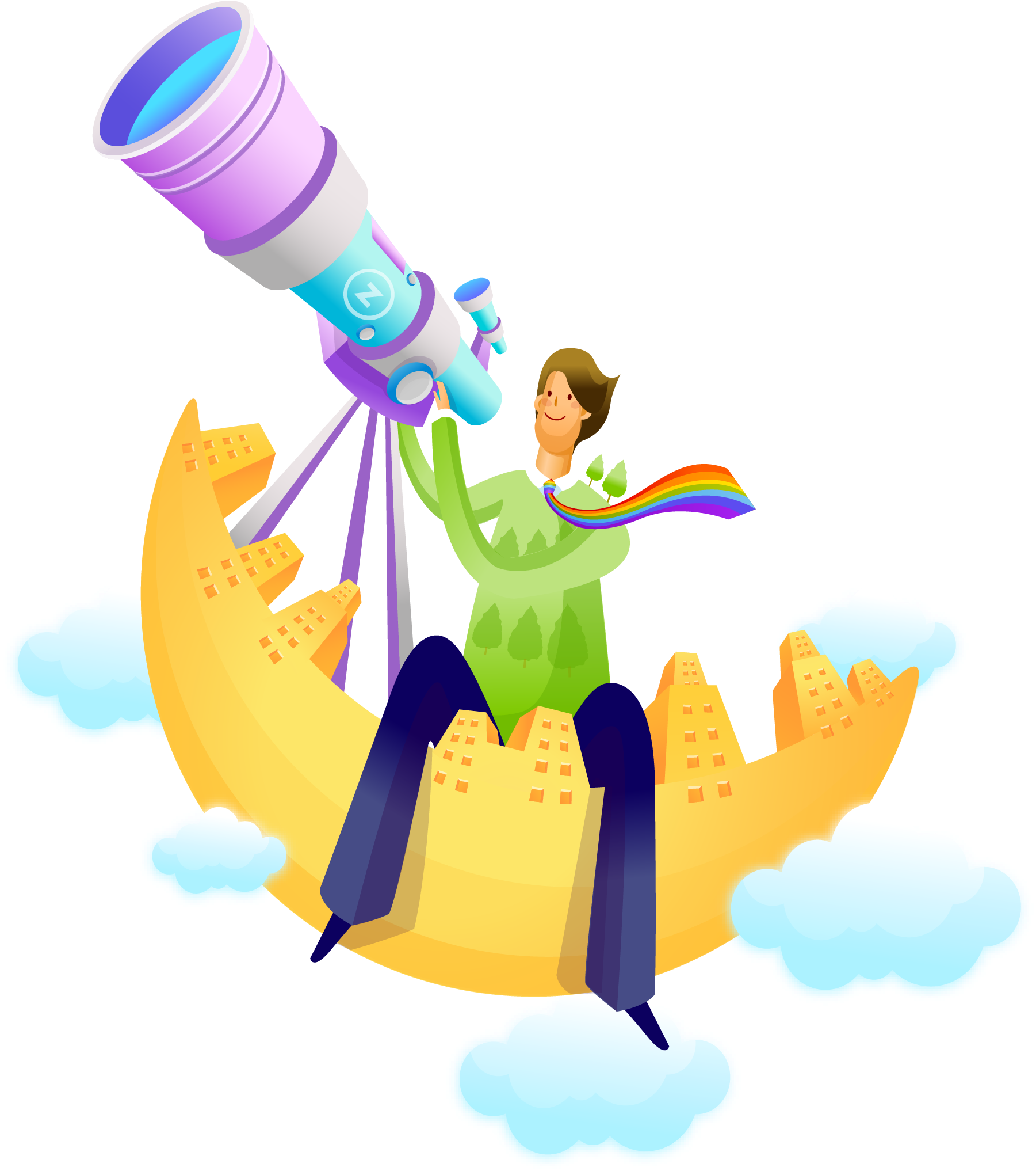 Stock Illustration Cartoon Royalty-free Illustration - Telescope (2050x2158)