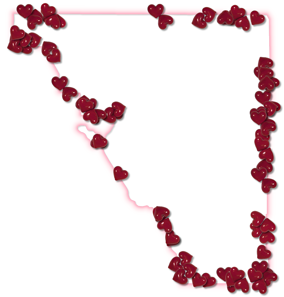 A Map Of Osceola With A Pink Glow Outline And Randomly - Picture Frame (979x1024)