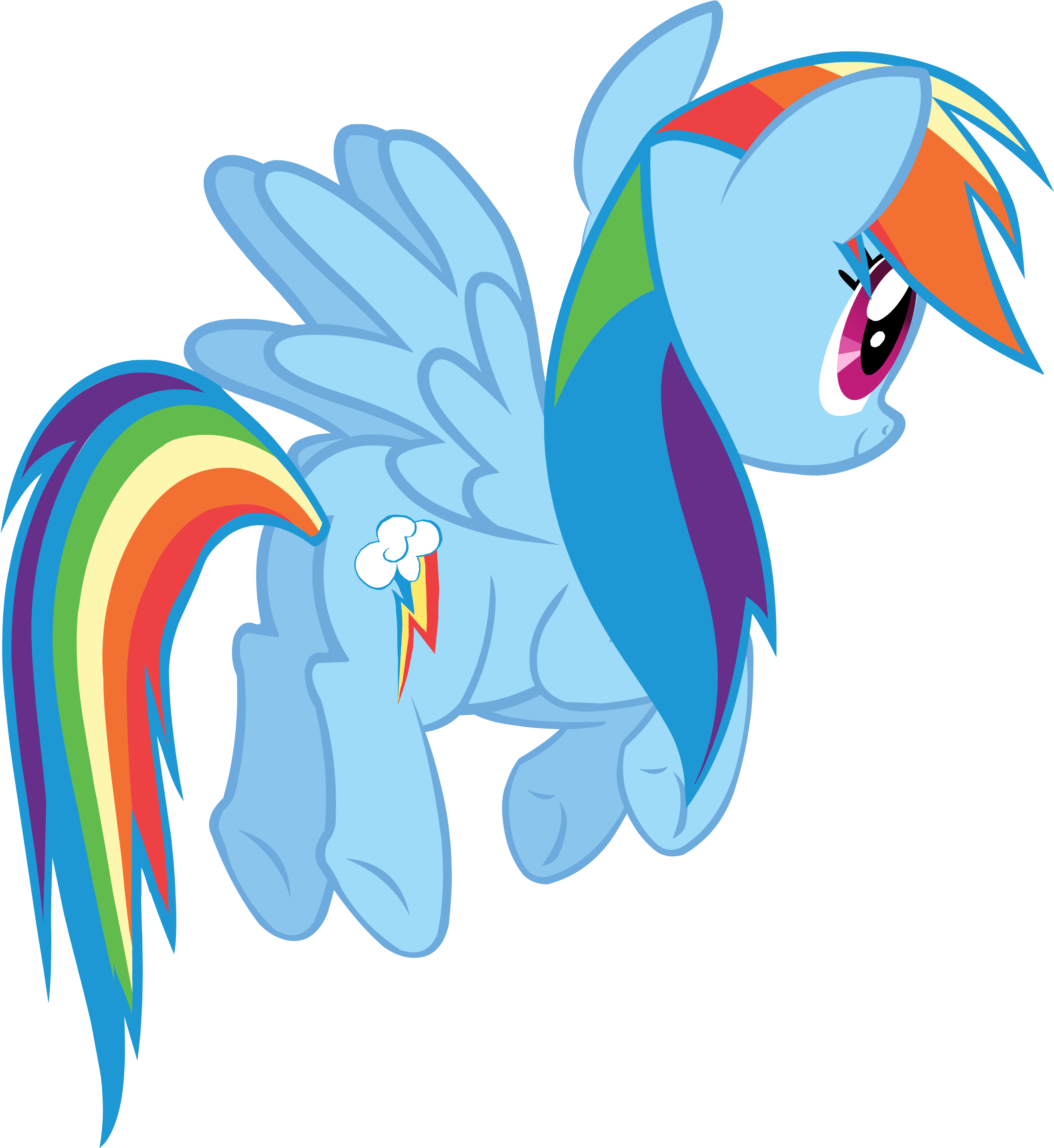 Rainbow Dash 3/4 Back Shot By Stardust-r3x - Pony Friendship Is Magic Rainbow (2752x2875)
