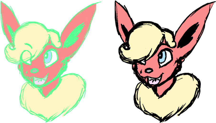 Flareon Anthro Head Shot By Mizzgenk - Cartoon (1024x576)