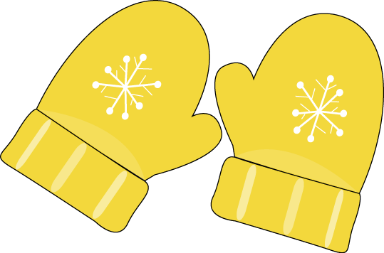 Yellow Mittens - Yellow Mittens Clipart (539x356)
