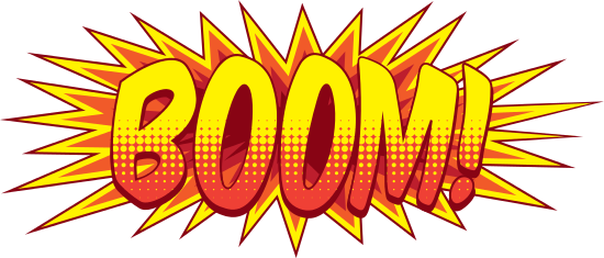 Comic Book Explosion Bubble Png - Comic Book Sound Effects Boom (550x235)