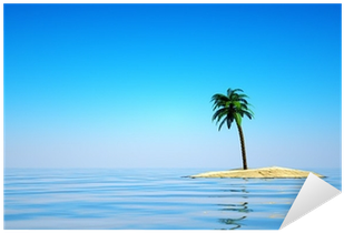 Vinilo Pixerstick Isla Desierta Con Palmeras • Pixers® - Sea (400x400)