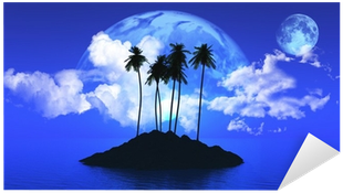 Vinilo Pixerstick Isla De La Palmera Con Los Planetas - Blue Sky (400x400)