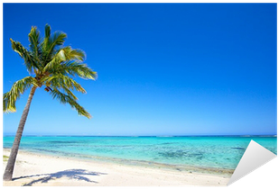 Vinilo Pixerstick Playa Paraíso Y La Palmera En La - Palm Trees (400x400)