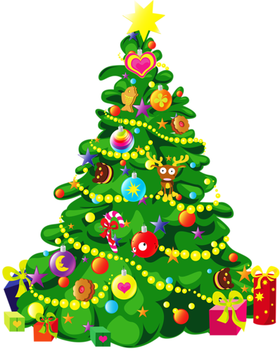 Cartoon Christmas Tree (398x500)