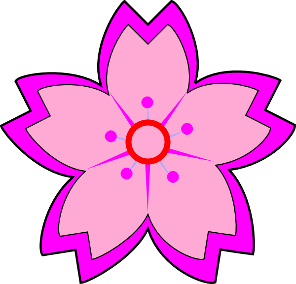 Gold Flower Happy Birthday - Sakura Clip Art (600x576)