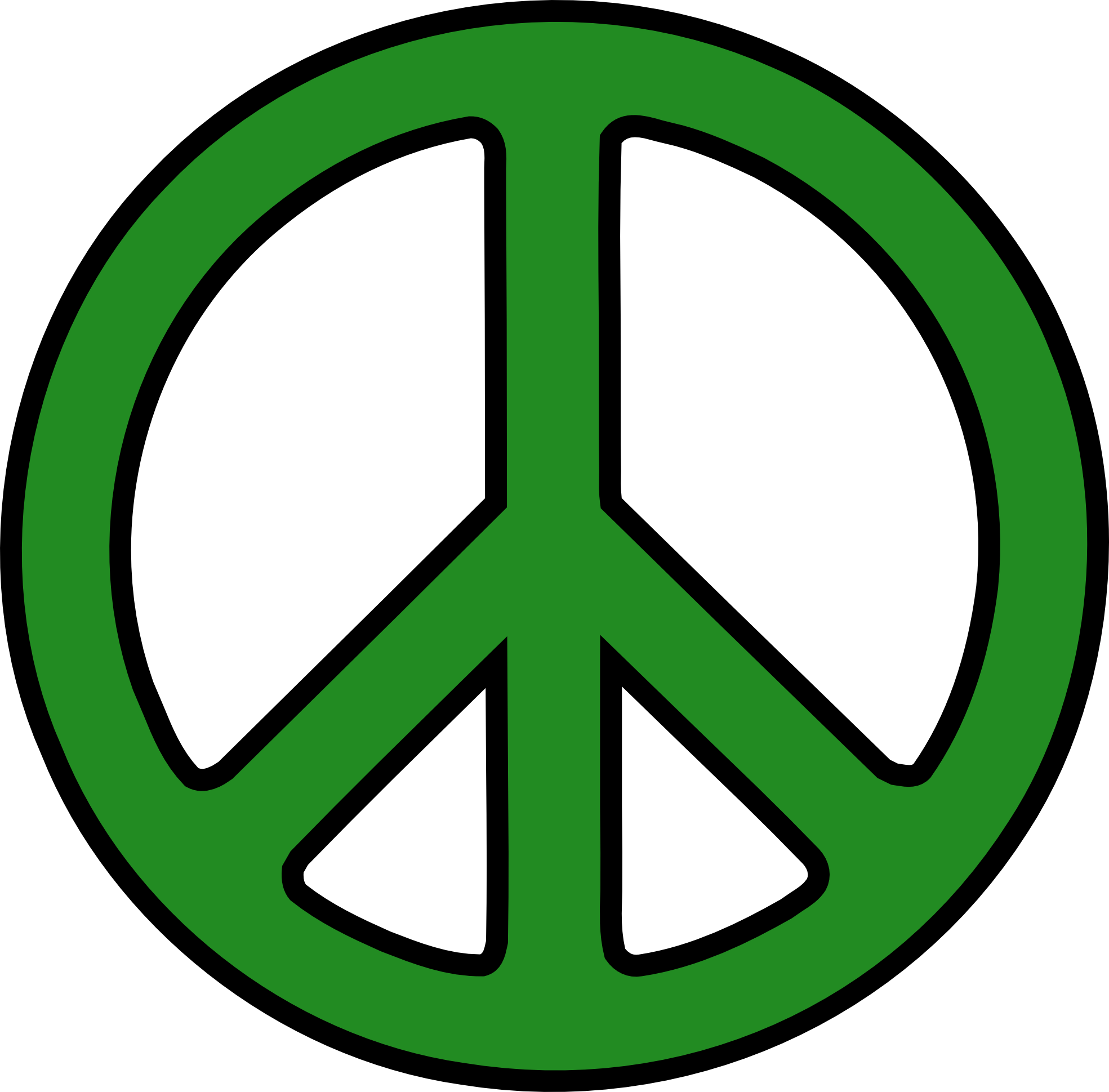 Peace Sign Clipart Green Peace - Simbolo Da Paz Desenho (1969x1939)