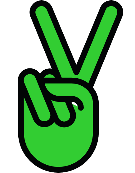 Peace Sign Clipart Green Peace - Red Peace Sign Hand (444x575)