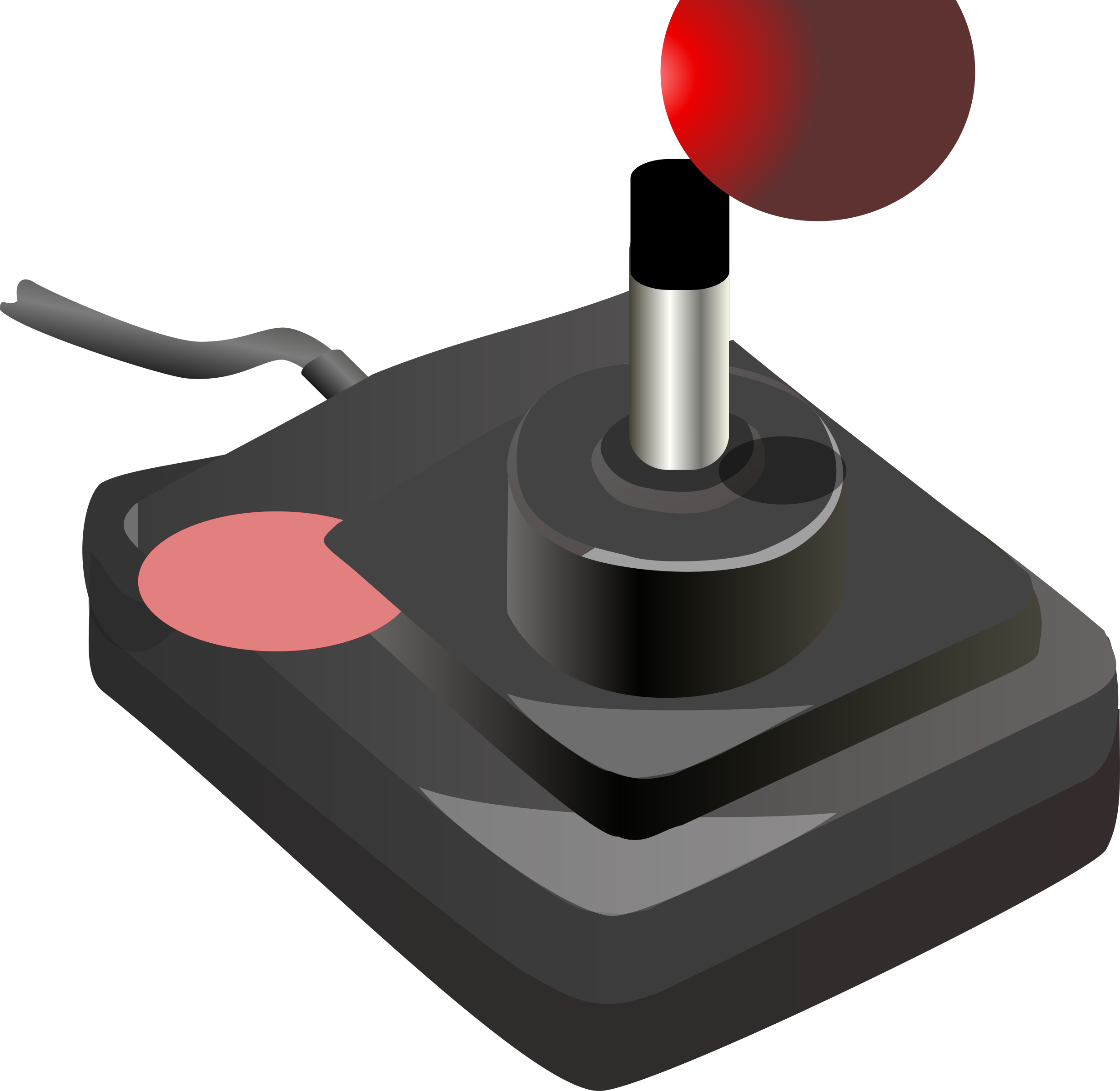 Black Red Petri 01 - Joystick Clipart (2463x2400)