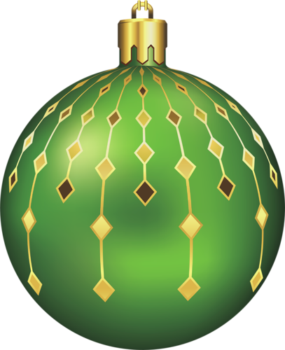 Christmas Ball Clip Art - Green Christmas Ball Png (407x500)