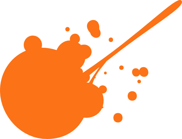 Orange Paint Splatter Clip Art - Paint Splatters Clip Art (600x457)