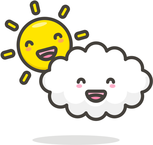 Cloudy,cloud,sun,funny Icon Free Of Another Emoji Icon - Icon Png Lucu (512x512)