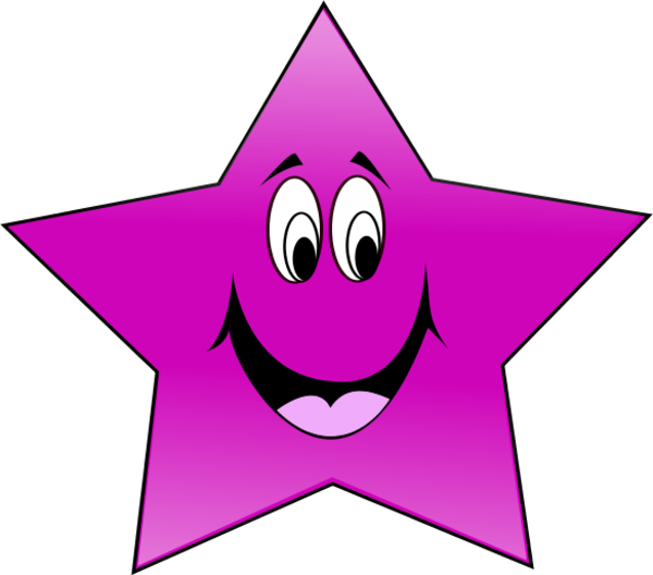 Happy Star Cartoon Clipart - Pink Star With Face (600x528)